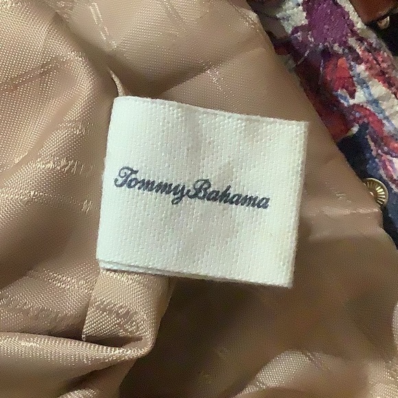 TOMMY Bahama Cotton Linen Tote w Pockets & Leather Handles - Picture 14 of 16